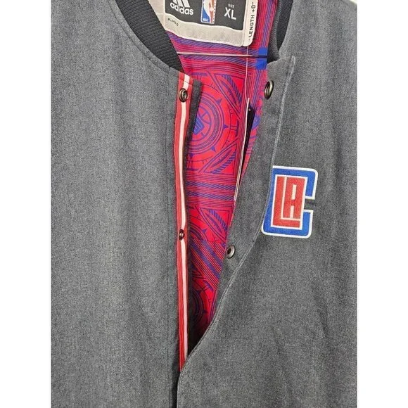 New Adidas LA Clippers Faster Warmup Jacket Mens XL Snap Up Basketball